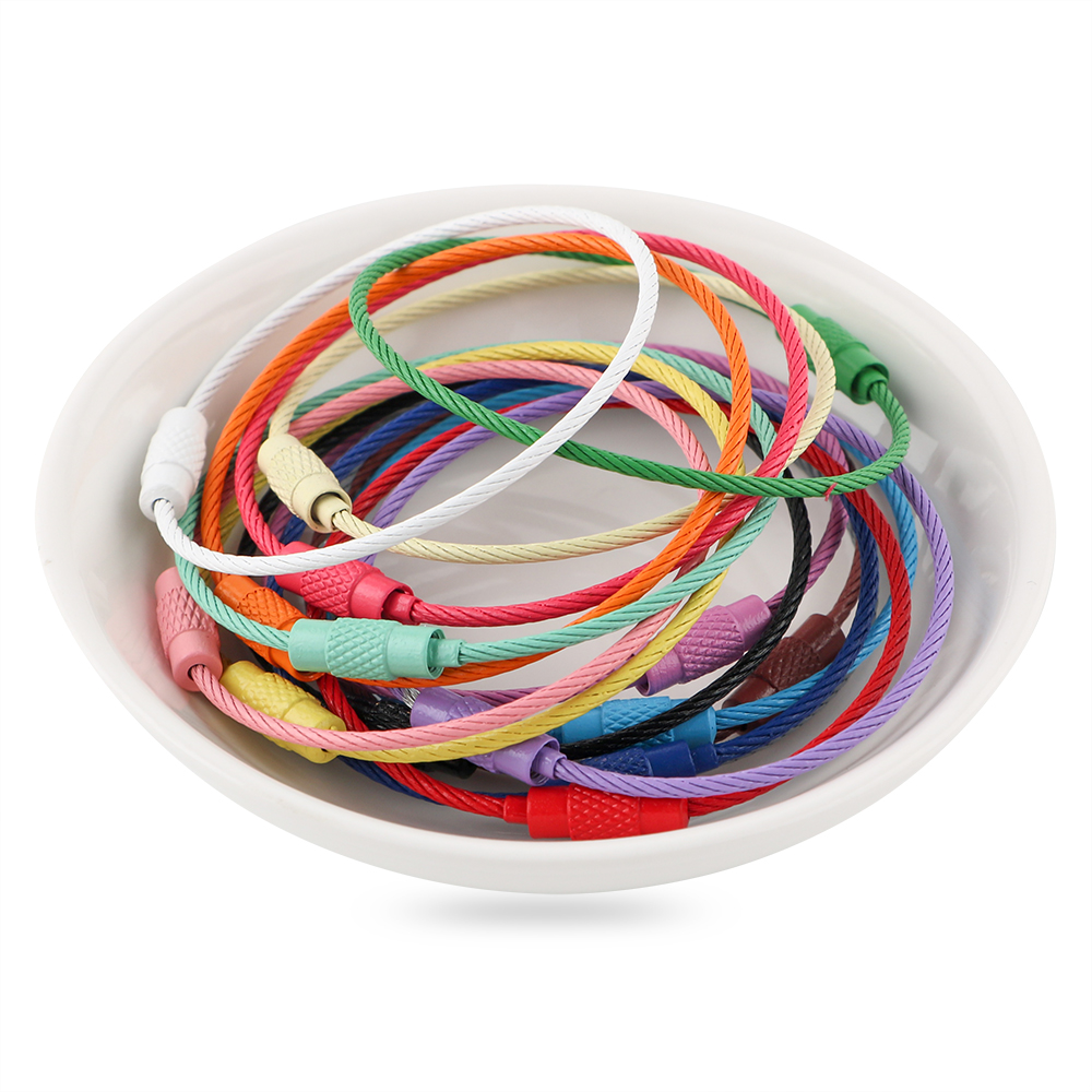 Chain Lock Combination - 10pcs/lot Stainless Steel Wire Keychains Colorful